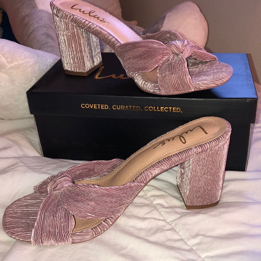 Asher pink fabric knotted high heel sandals